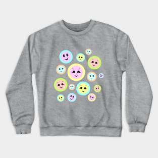 Happy smiley faces in pastel Crewneck Sweatshirt